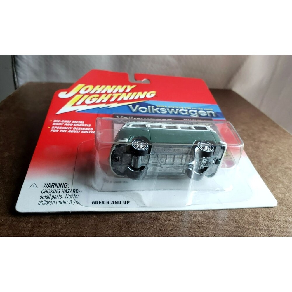 2002 Johnny Lightning VOLKSWAGEN VW 1966 21 WINDOW SAMBA BUS GREEN 1:64 5 Spoke - Picture 12 of 16